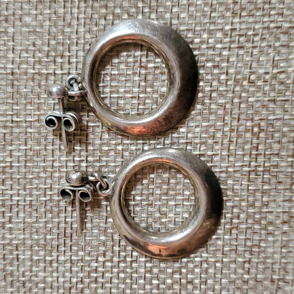 Taxco 925 Circular Silver Earrings